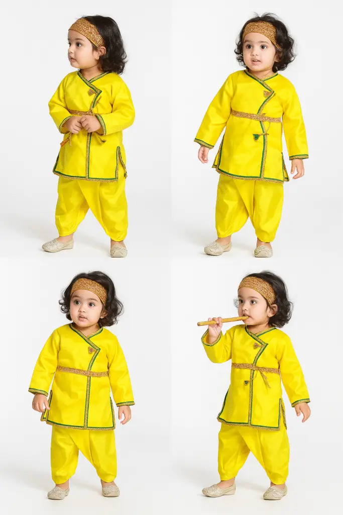 Janmashtami celebrations, fancy dress competitions, cultural events, or festive occasions.