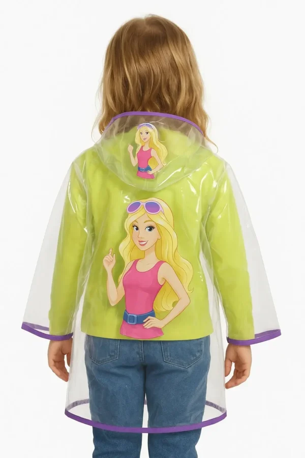 Girls Transparent Raincoat – Cartoon Print, Waterproof & Lightweight - Image 2
